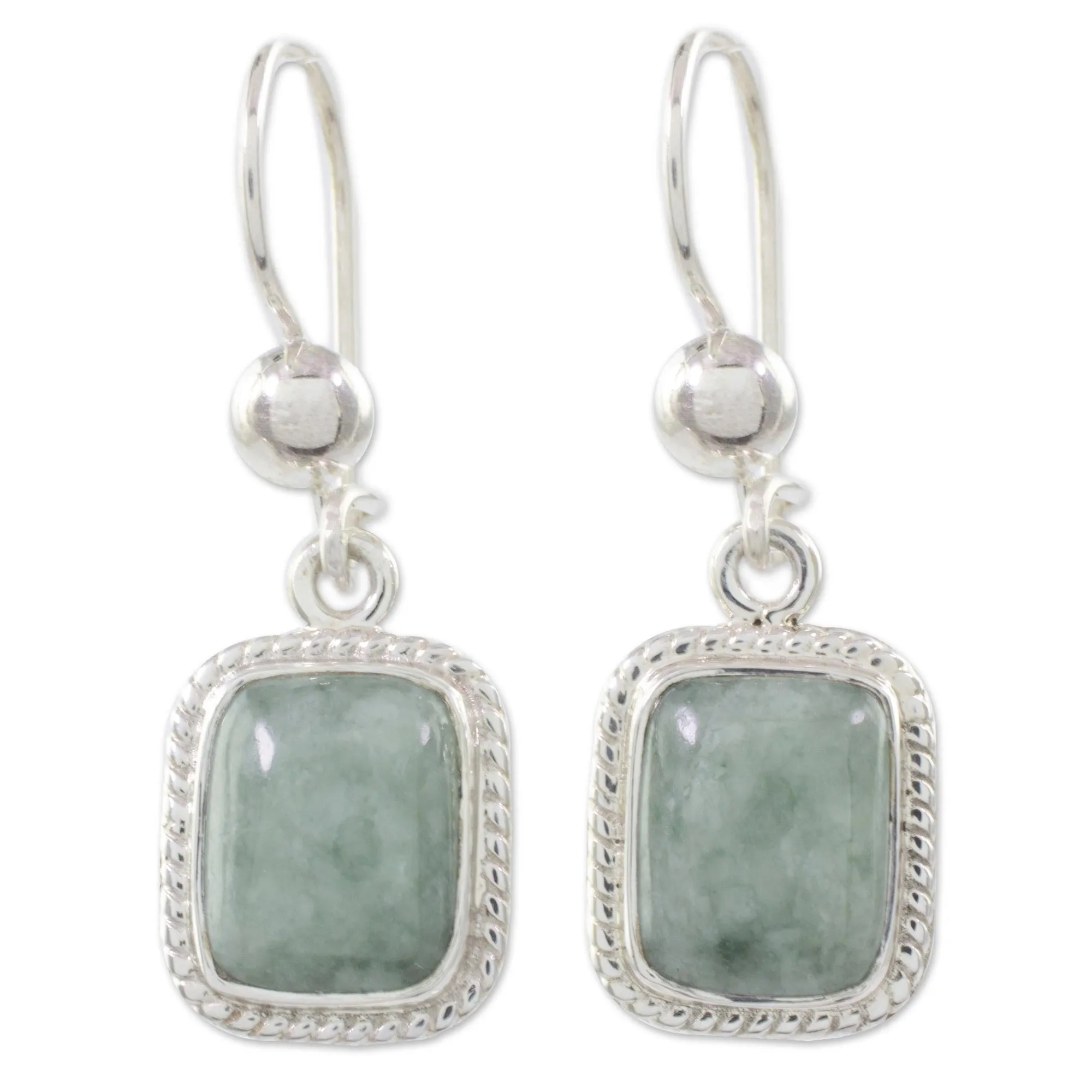 Life Divine Guatemalan Green Jade Artisan Crafted Earrings