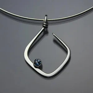 London Blue Topaz Pendant Necklace PEN050LTZ Sterling Silver or 14K Gold by John Tzelepis Jewelry