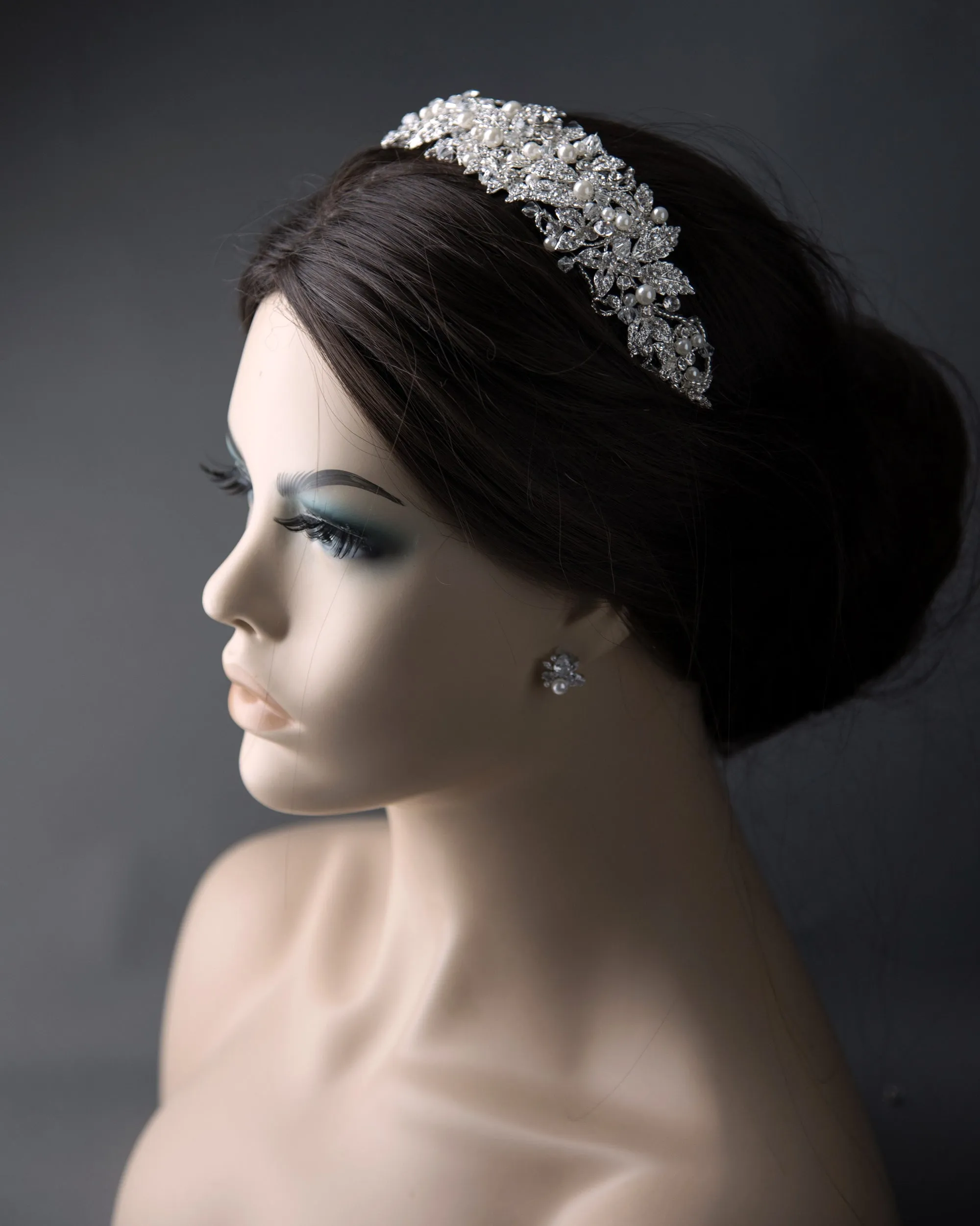 Luxurious Bridal Headpiece of Crystals and Pearls