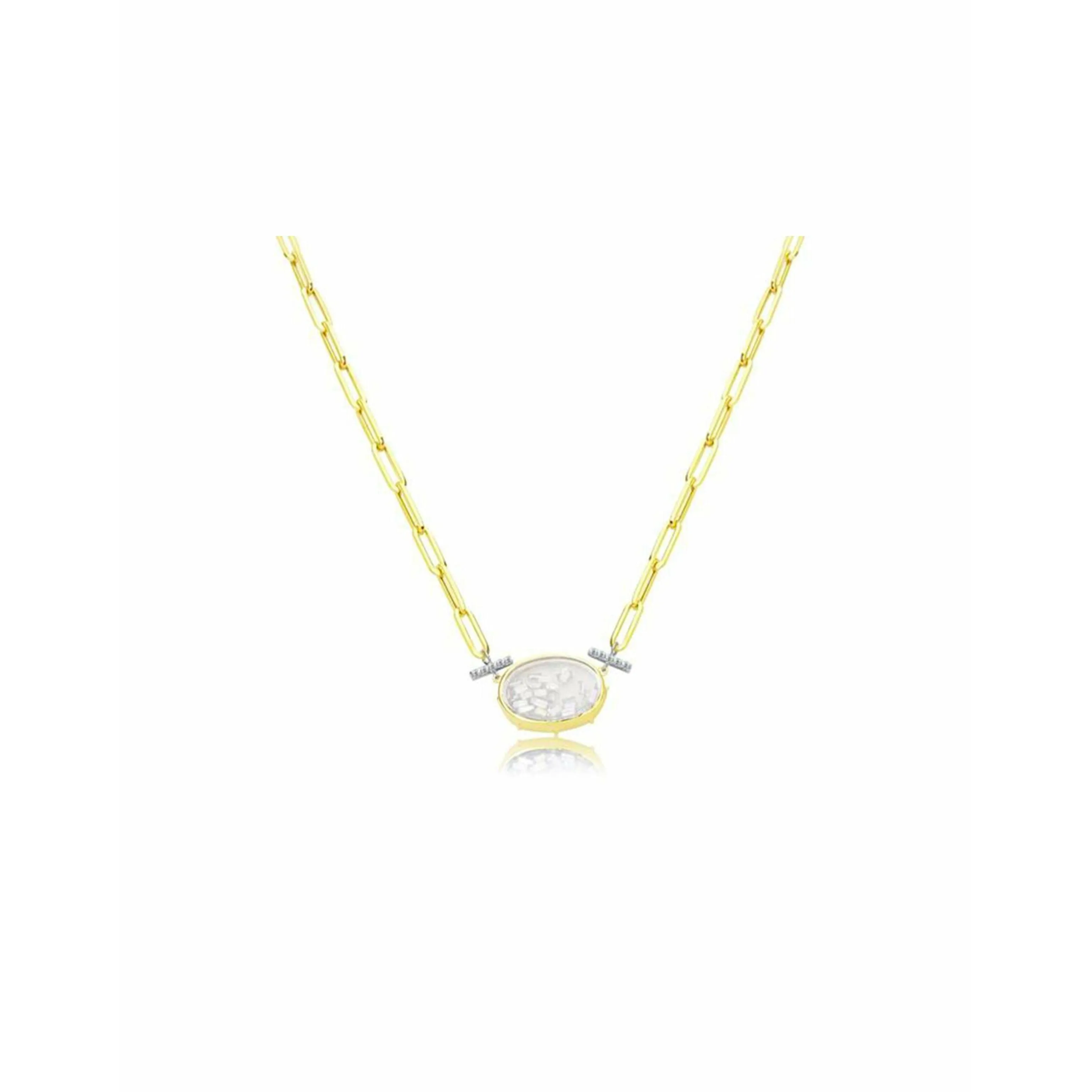 Meira T Diamond  Shaker Necklace with Yellow Gold Curb Chain