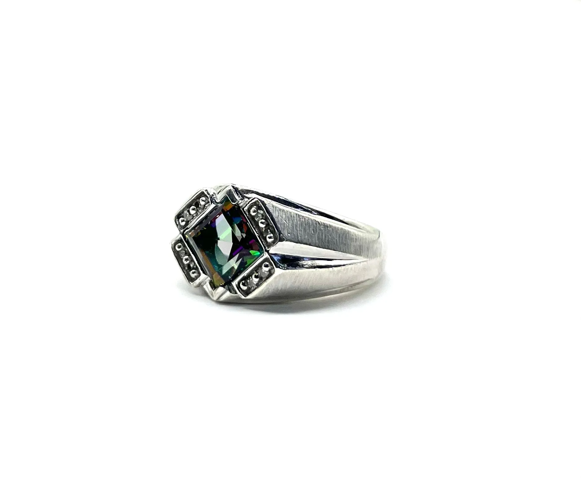 Men’s Sterling Mystic Topaz Ring