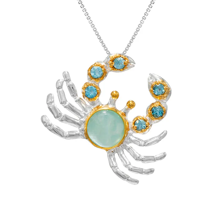 Michou Sterling Silver & Gemstone Crab Pendant-