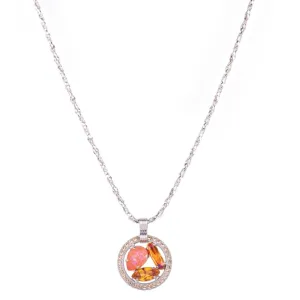 Mixed Shape Halo Medallion in "Pumpkin Spice" - Rhodium