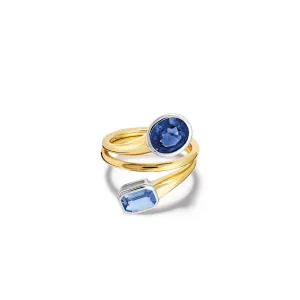 Nicoline Ring 18ct Yellow & White Gold - Blue Spinel & Sapphire