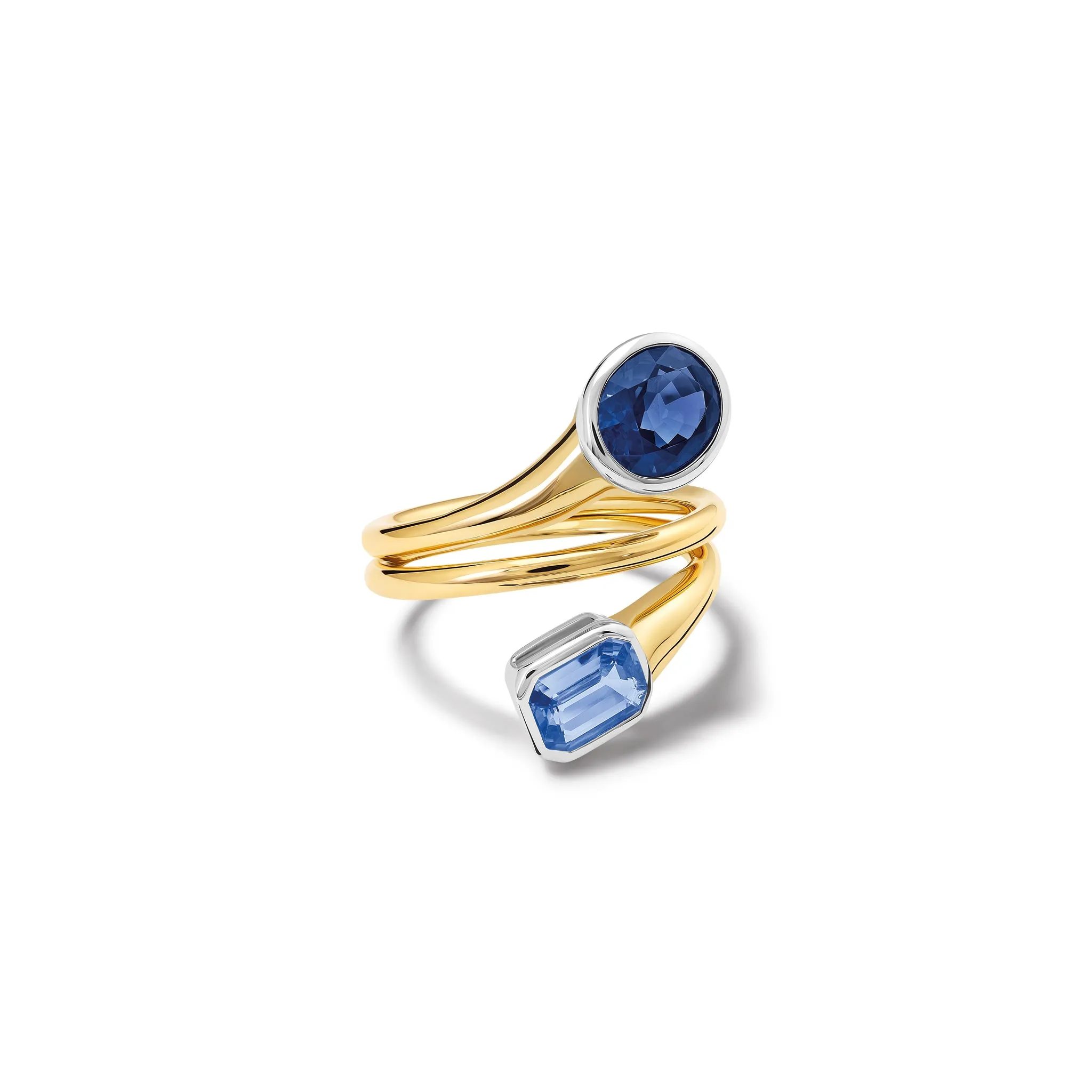 Nicoline Ring 18ct Yellow & White Gold - Blue Spinel & Sapphire