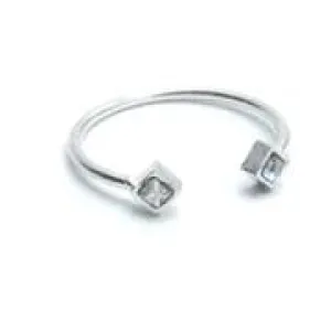 OPEN MIA RING WITH "DIAMOND" SWAROVSKI CRYSTALS (SILVER)