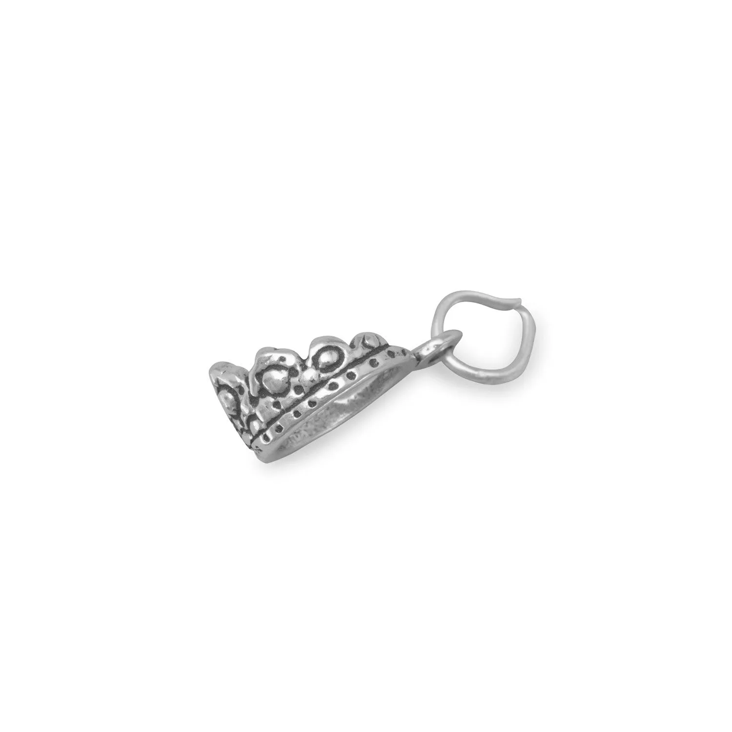 Oxidized 3D Tiara Charm