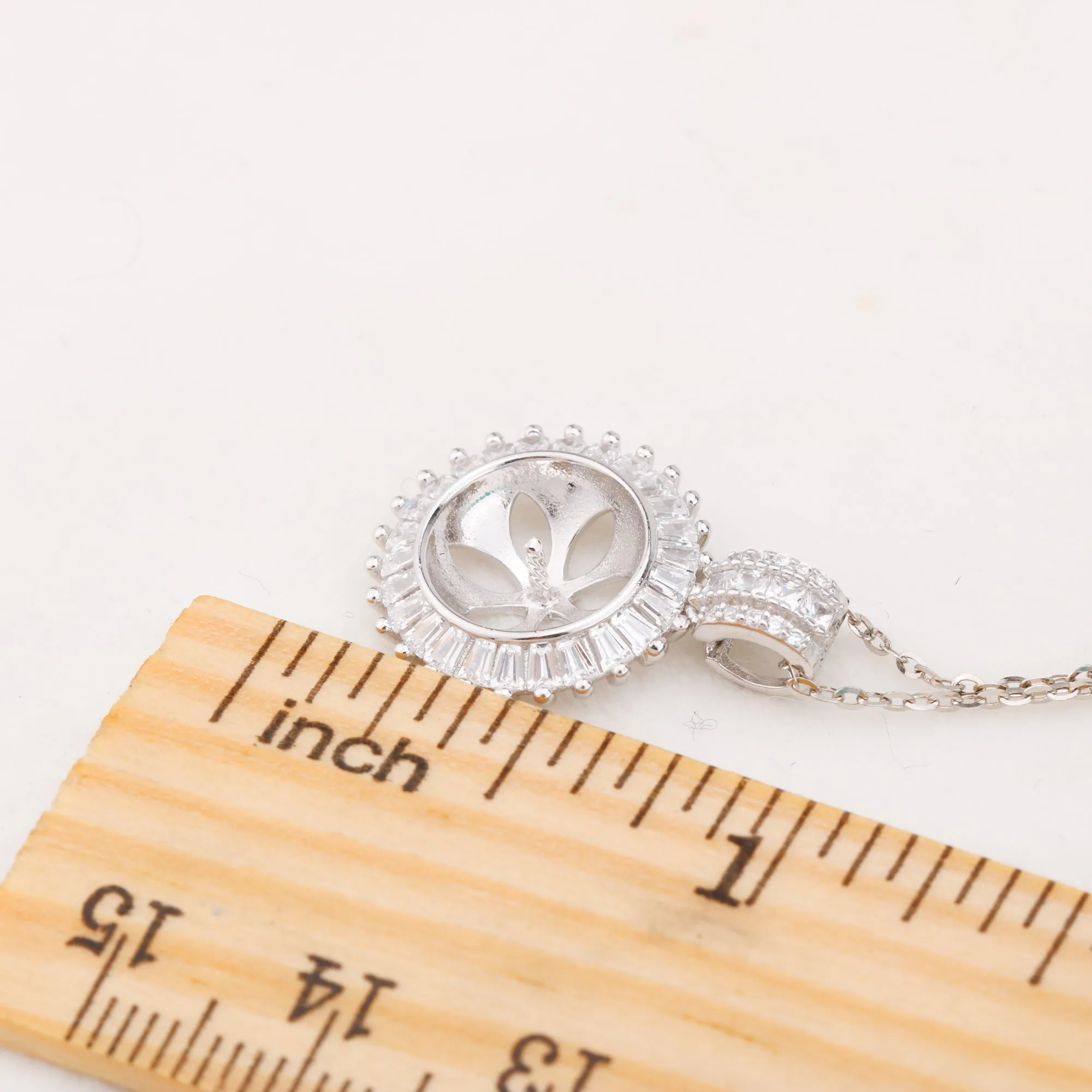 P01013 DIY 6-8mm Natural Freshwater pearl pendant accessory 925 sterling silver engagement jewelry necklace for women