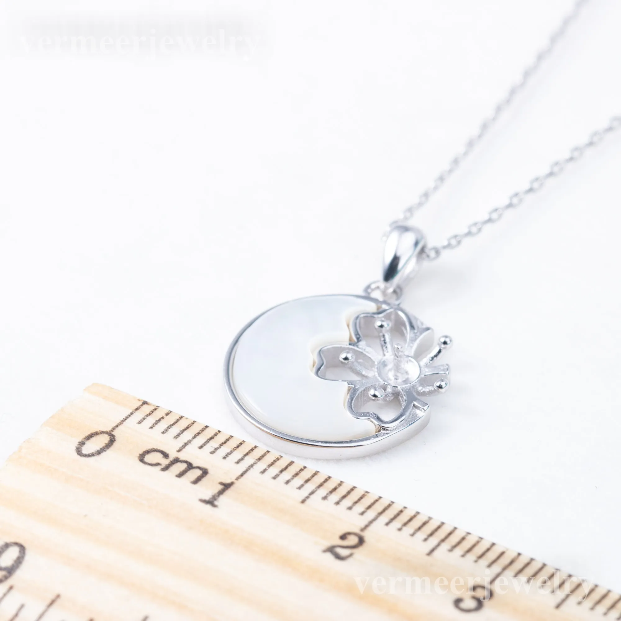 P010990 DIY 3-4mm Natural Freshwater pearl pendant accessory 925 sterling silver engagement jewelry necklace for women