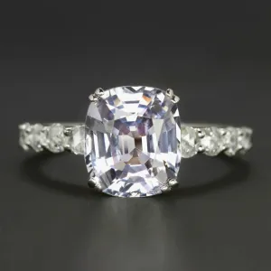 PURPLE SPINEL DIAMOND PLATINUM COCKTAIL RING CUSHION SHAPE  NATURAL ROSE CUT