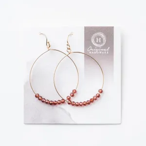 Red Garnet Hoop Earrings