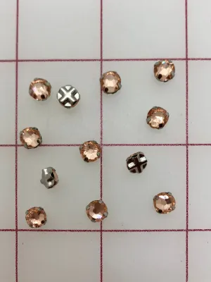 Rhinestones - 30SS Czech Bright-Cut Rose Montees Light Peach 12-Pack