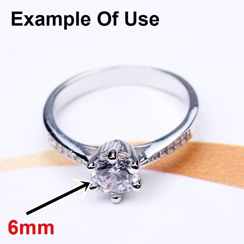 Ring Setting Blank 6mm 1pc 925 Sterling Silver CZ Semi Mount for 1 Round Shape Faceted Stone 6 Prongs Love Theme Wholesale Available