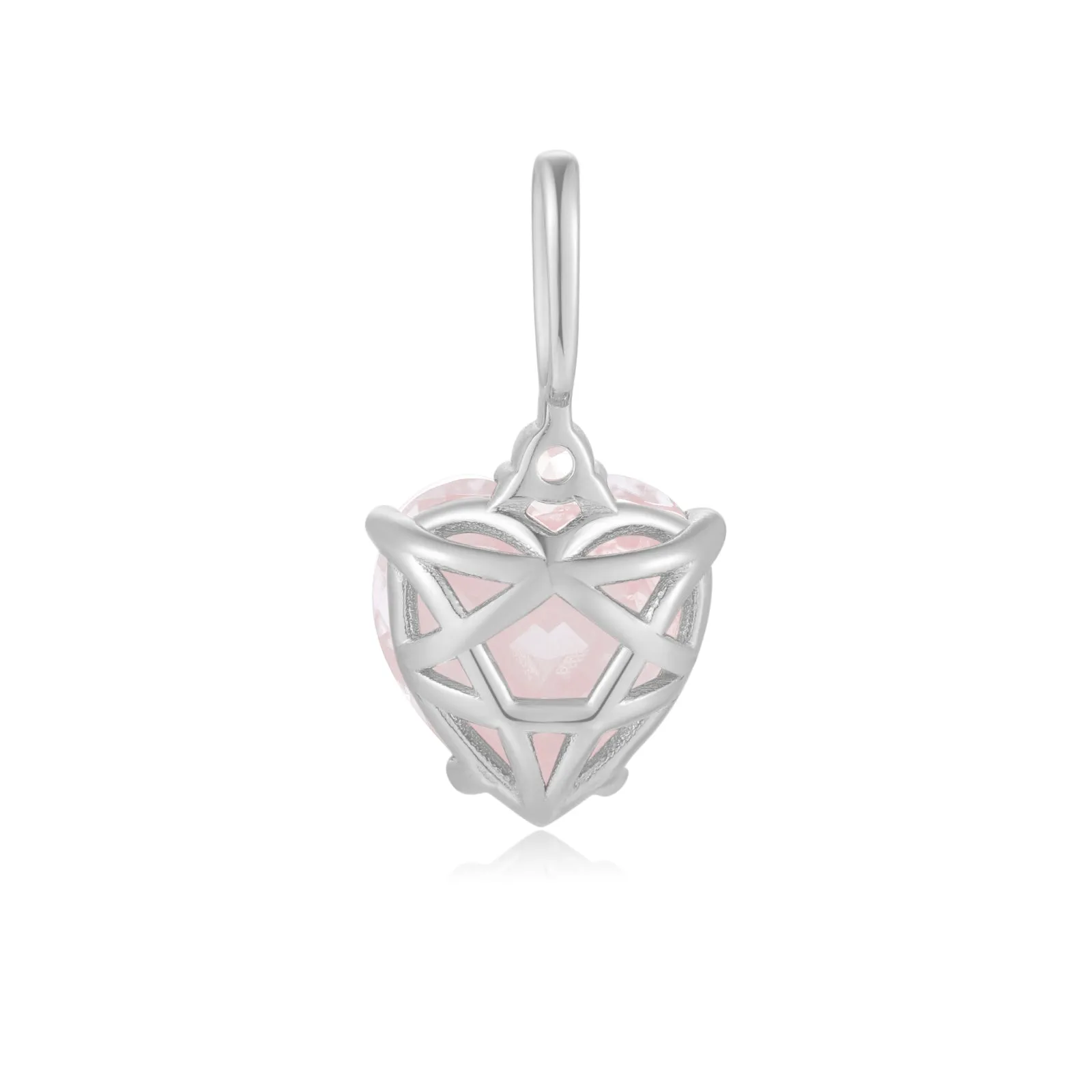 Rose Quartz Silver Heart Pendant