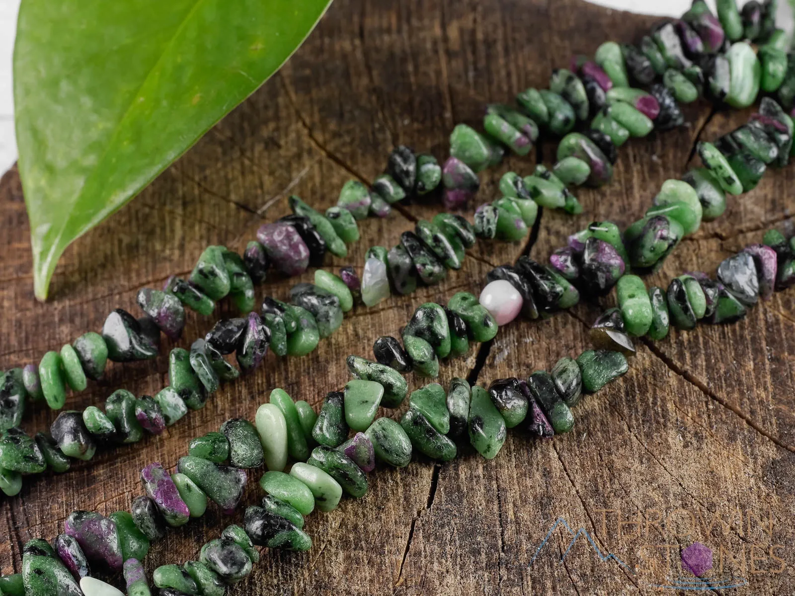 RUBY ZOISITE Crystal Necklace - Chip Beads - Long Crystal Necklace, Beaded Necklace, Handmade Jewelry,  E0807