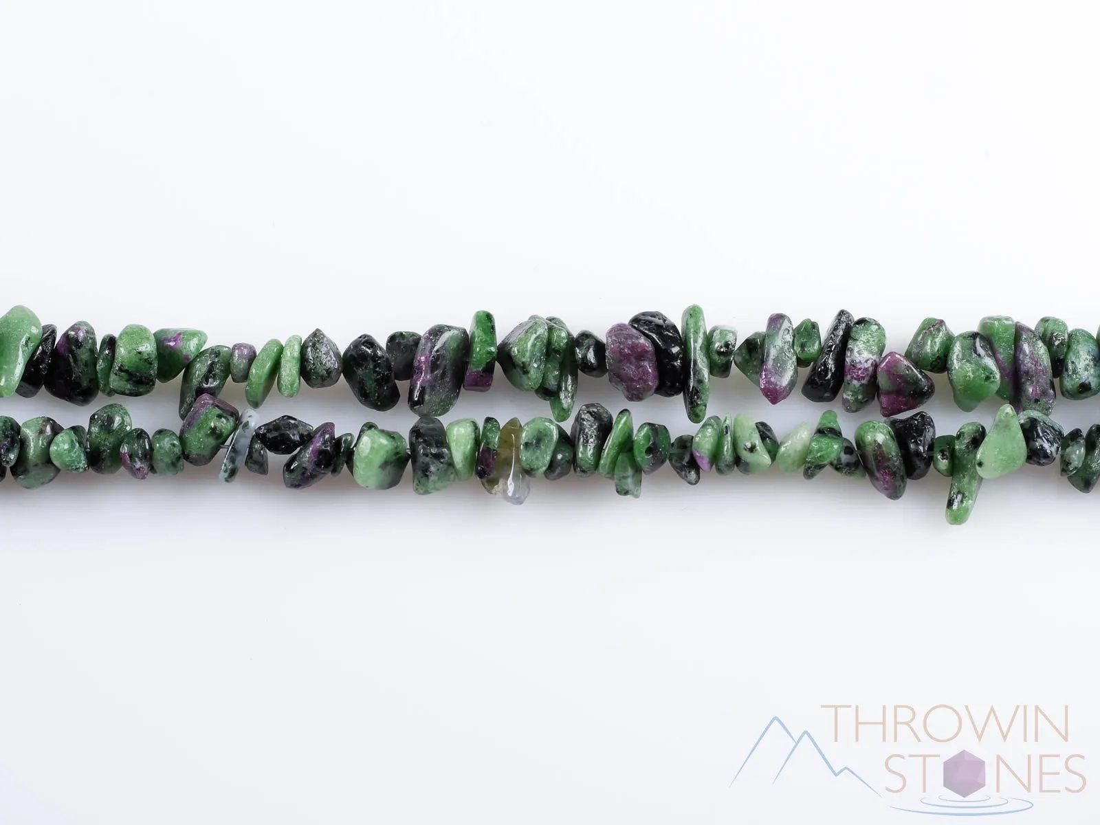 RUBY ZOISITE Crystal Necklace - Chip Beads - Long Crystal Necklace, Beaded Necklace, Handmade Jewelry,  E0807