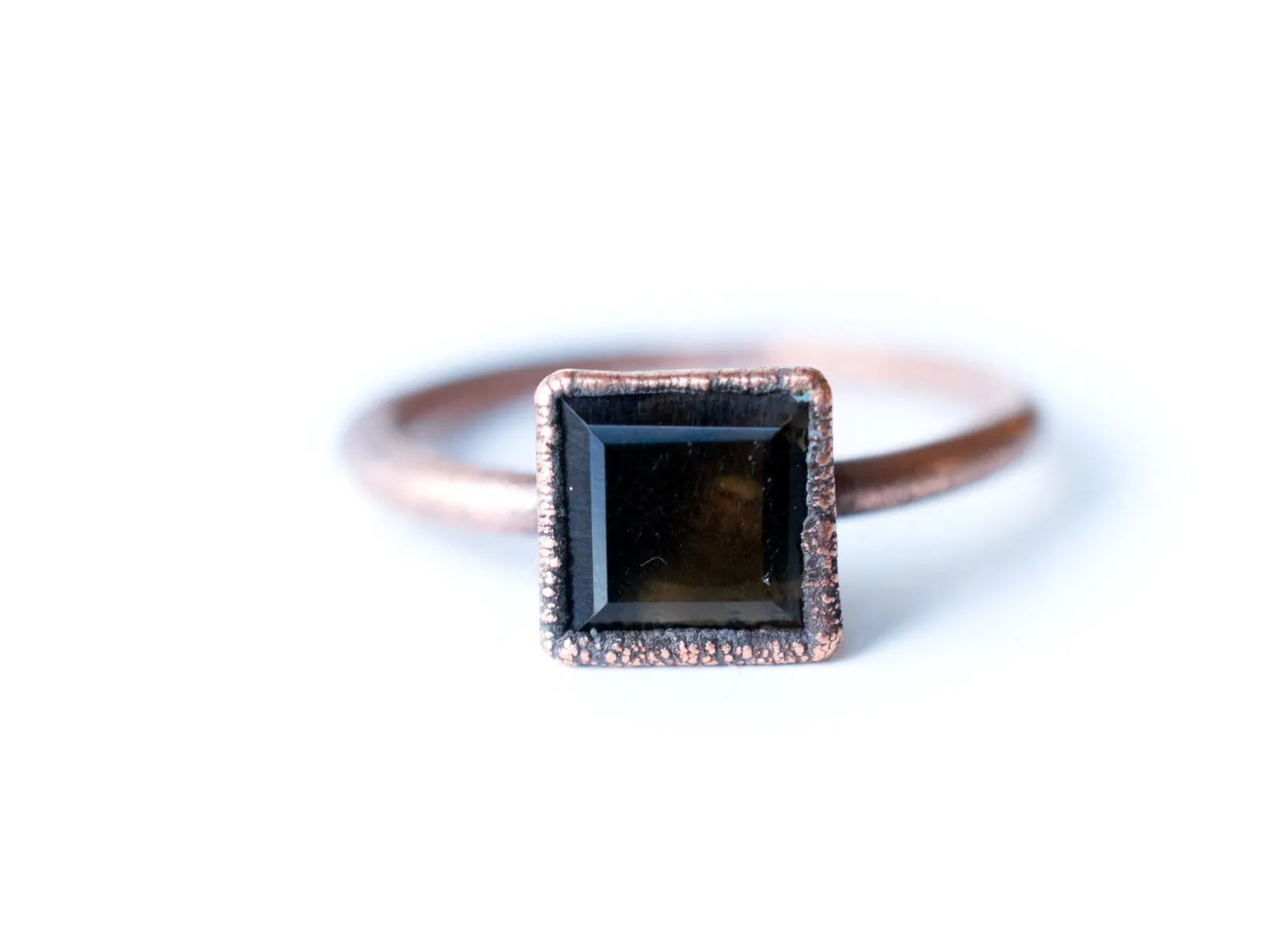 SALE Smokey Quartz ring | Organic stone stacking ring