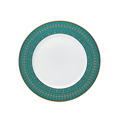 Set of 2 Dessert Plates Tiara peacock blue gold