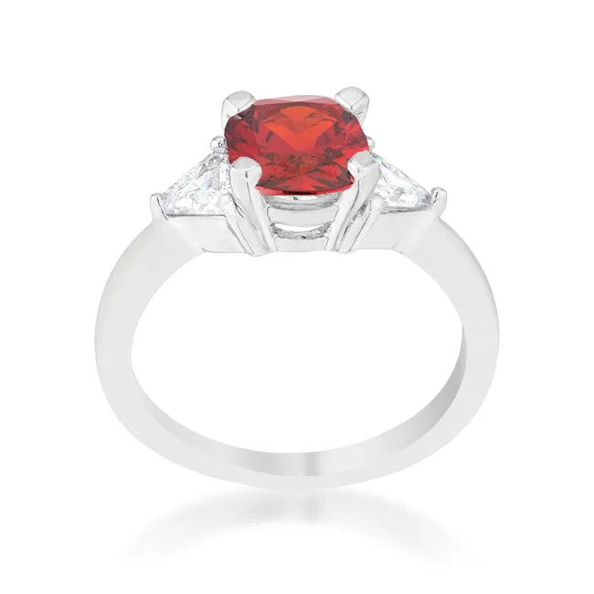 Shonda Three Stone Garnet Red Ring | 1.8ct