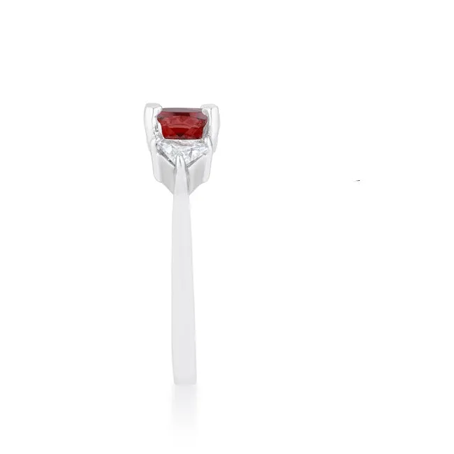 Shonda Three Stone Garnet Red Ring | 1.8ct