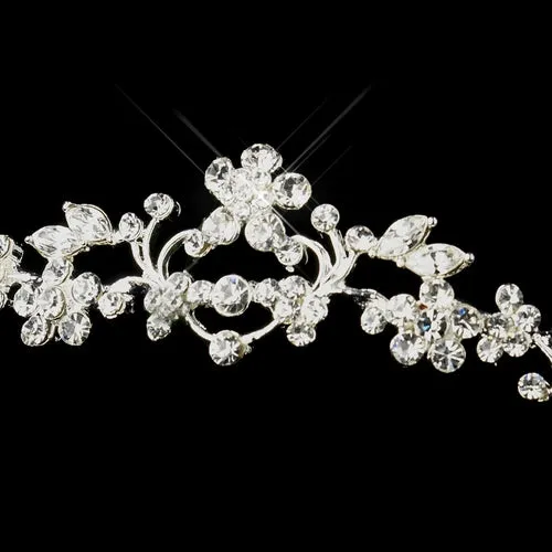 Silver Crystal Wedding Tiara Headpiece