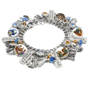 Silver Nativity Charm Bracelet