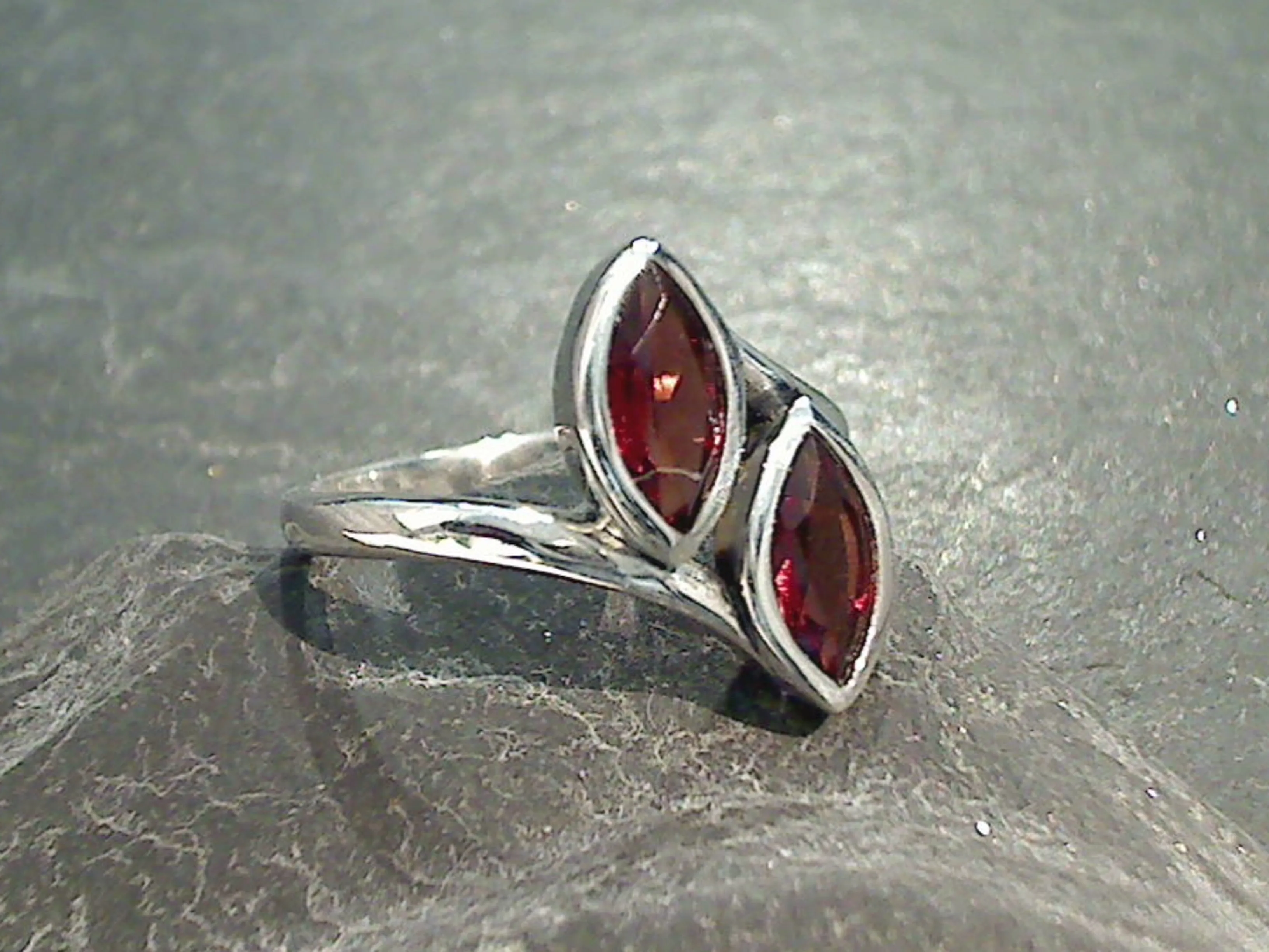 Size 7 Garnet, Sterling Silver Ring