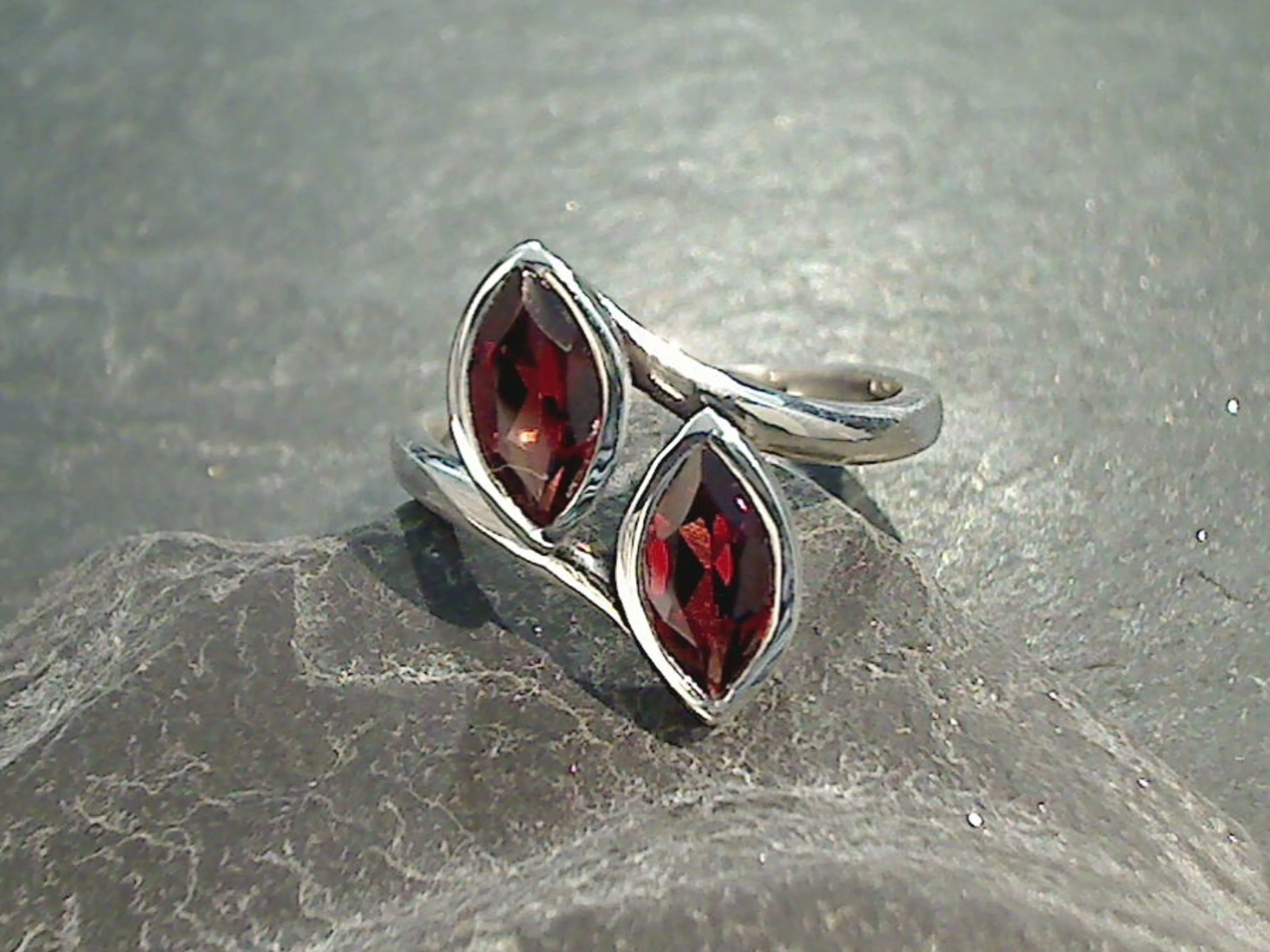 Size 7 Garnet, Sterling Silver Ring