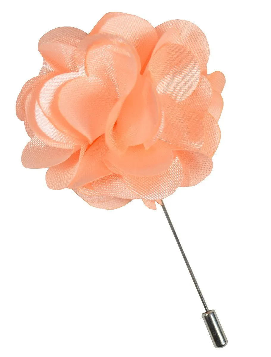 Solid Coral Lapel Flower