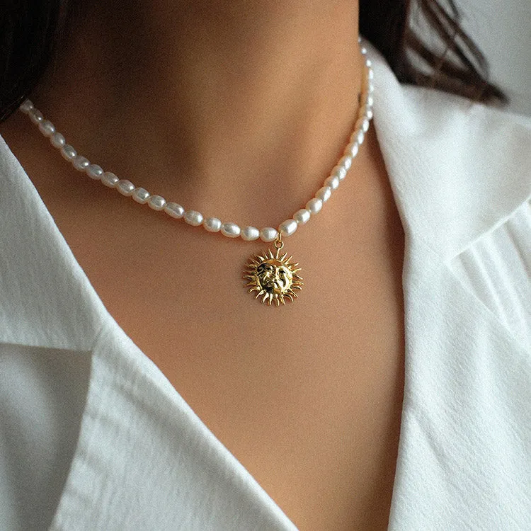 Sun Moon Pearl Necklace