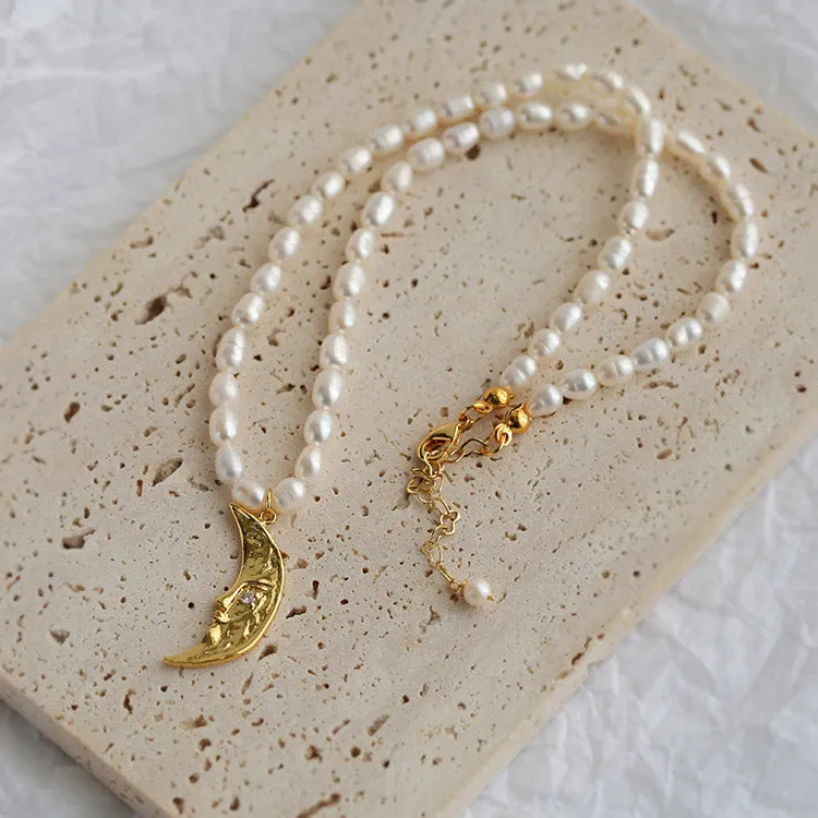 Sun Moon Pearl Necklace