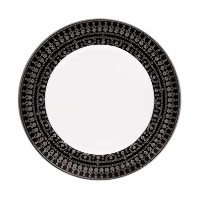 Tiara Black & Platinum Dessert Plate