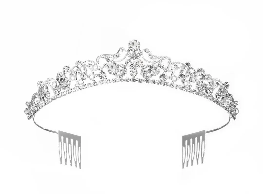 Tiara with comb- silver