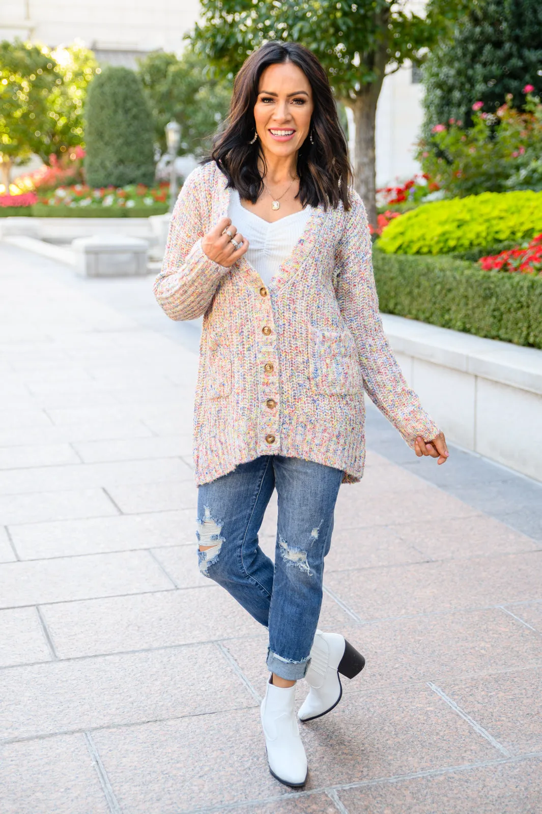 True Feelings Multi Color Mixed Thread Cardigan