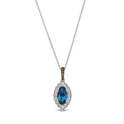 Vanilla Gold Deep Sea Blue Topaz Le Vian Necklace