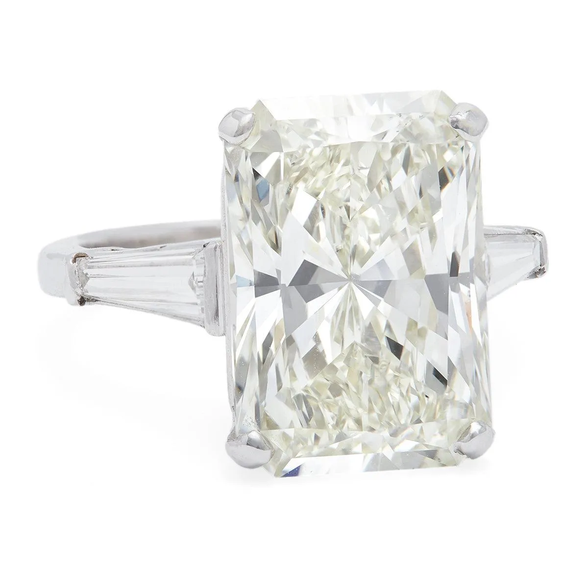 Vintage 7.23 Carat Radiant Cut Diamond Platinum Ring