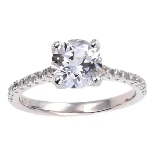 White Topaz Pave Promise Ring