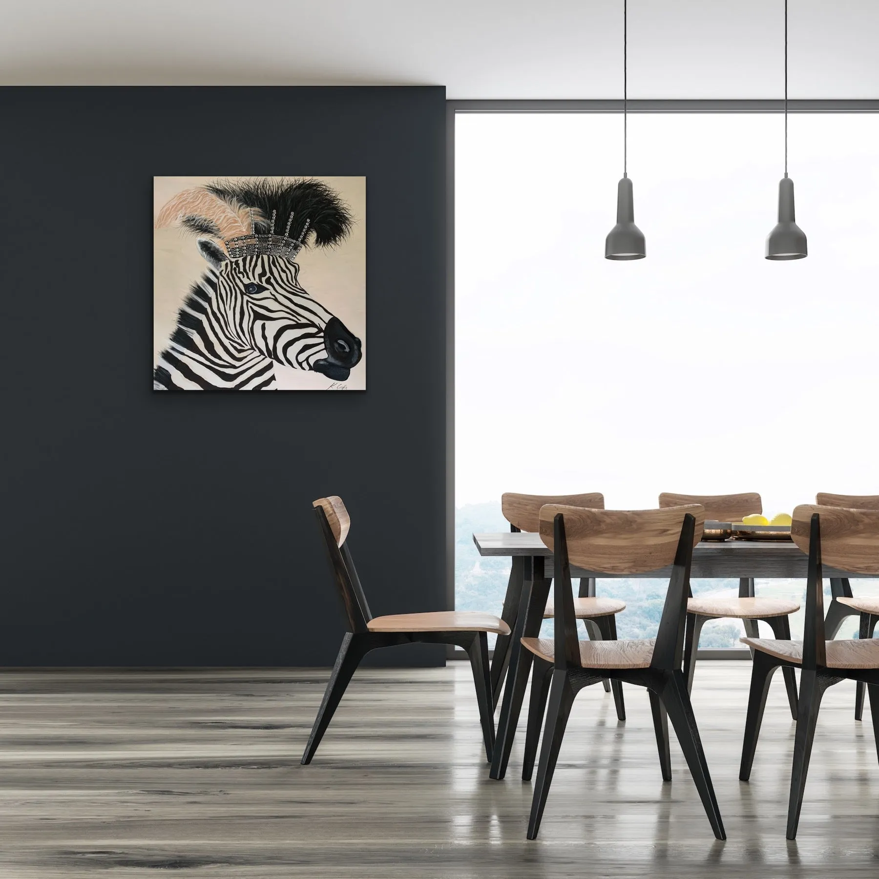 Zebra Diva In lockdown Original Canvas