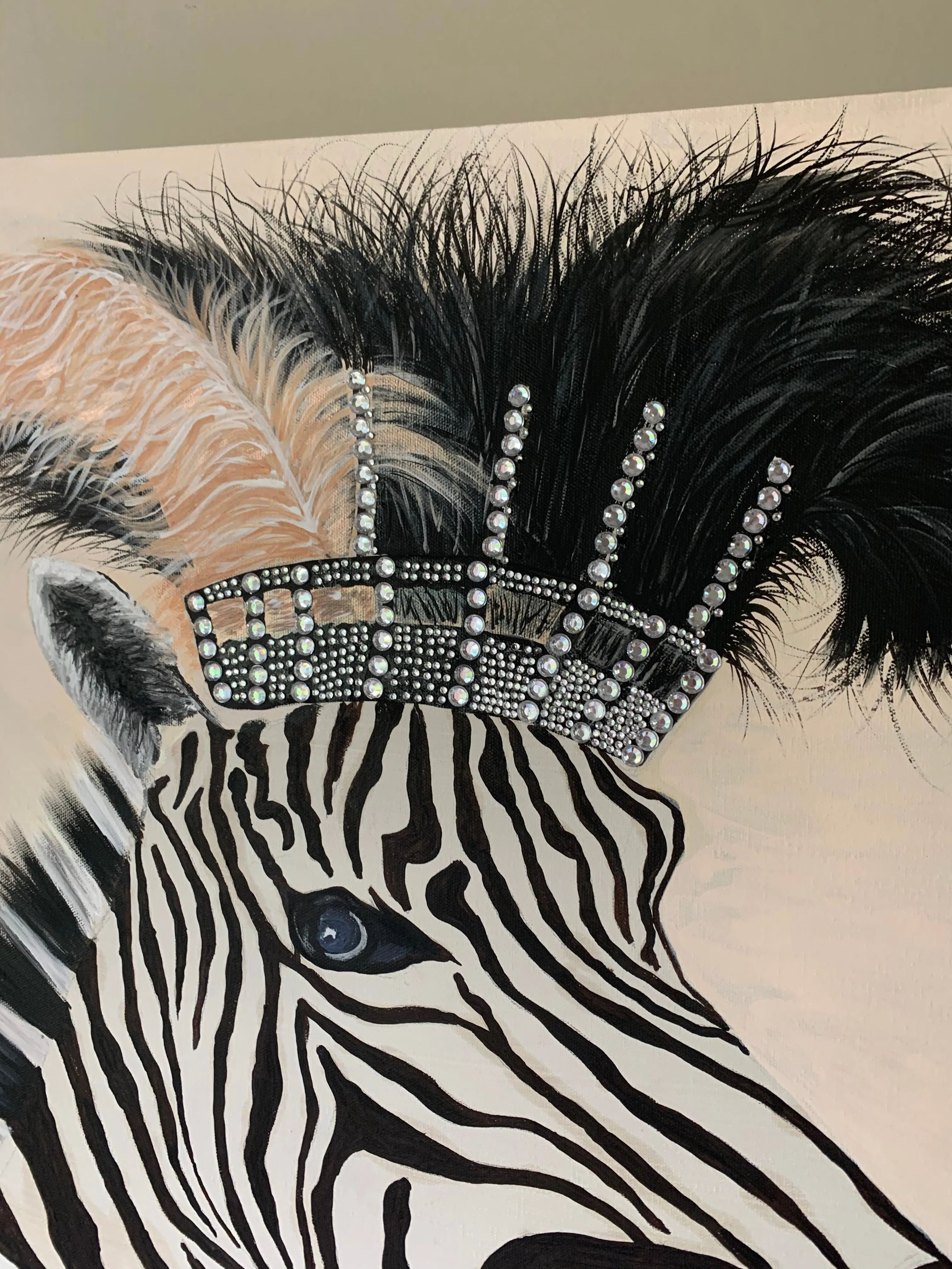 Zebra Diva In lockdown Original Canvas