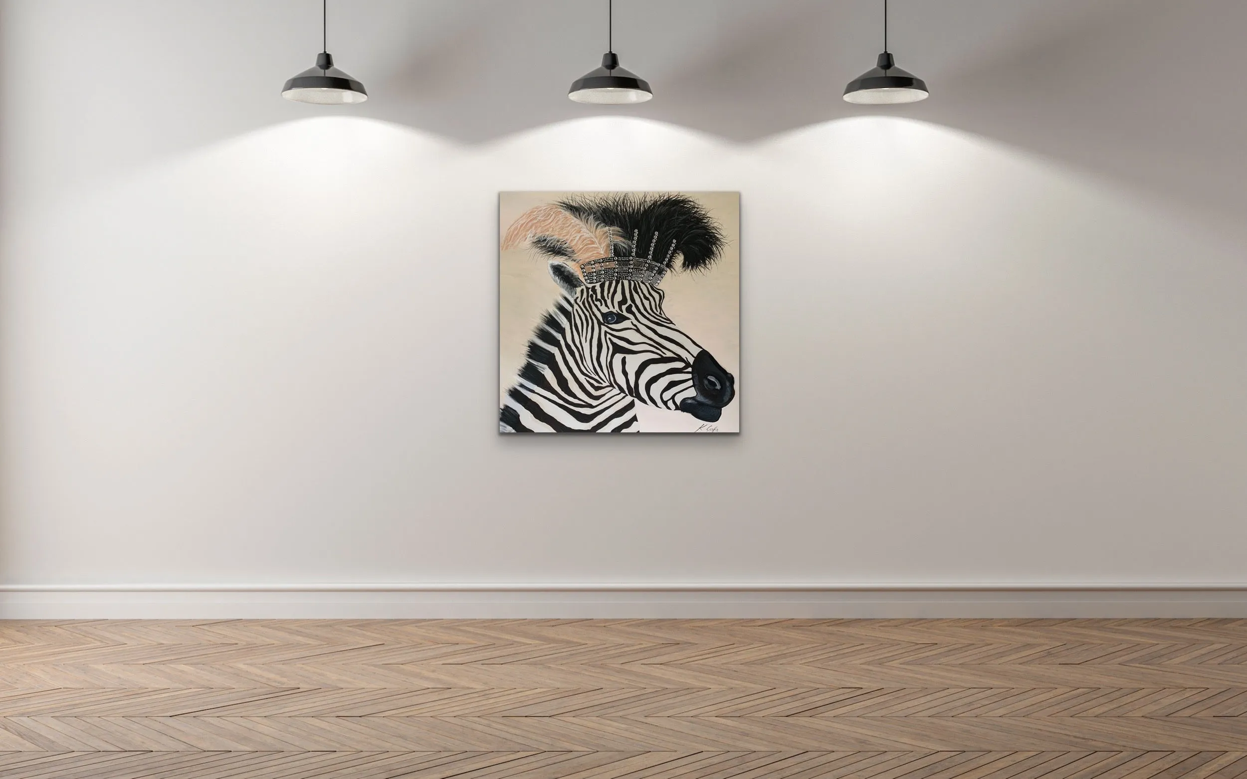 Zebra Diva In lockdown Original Canvas