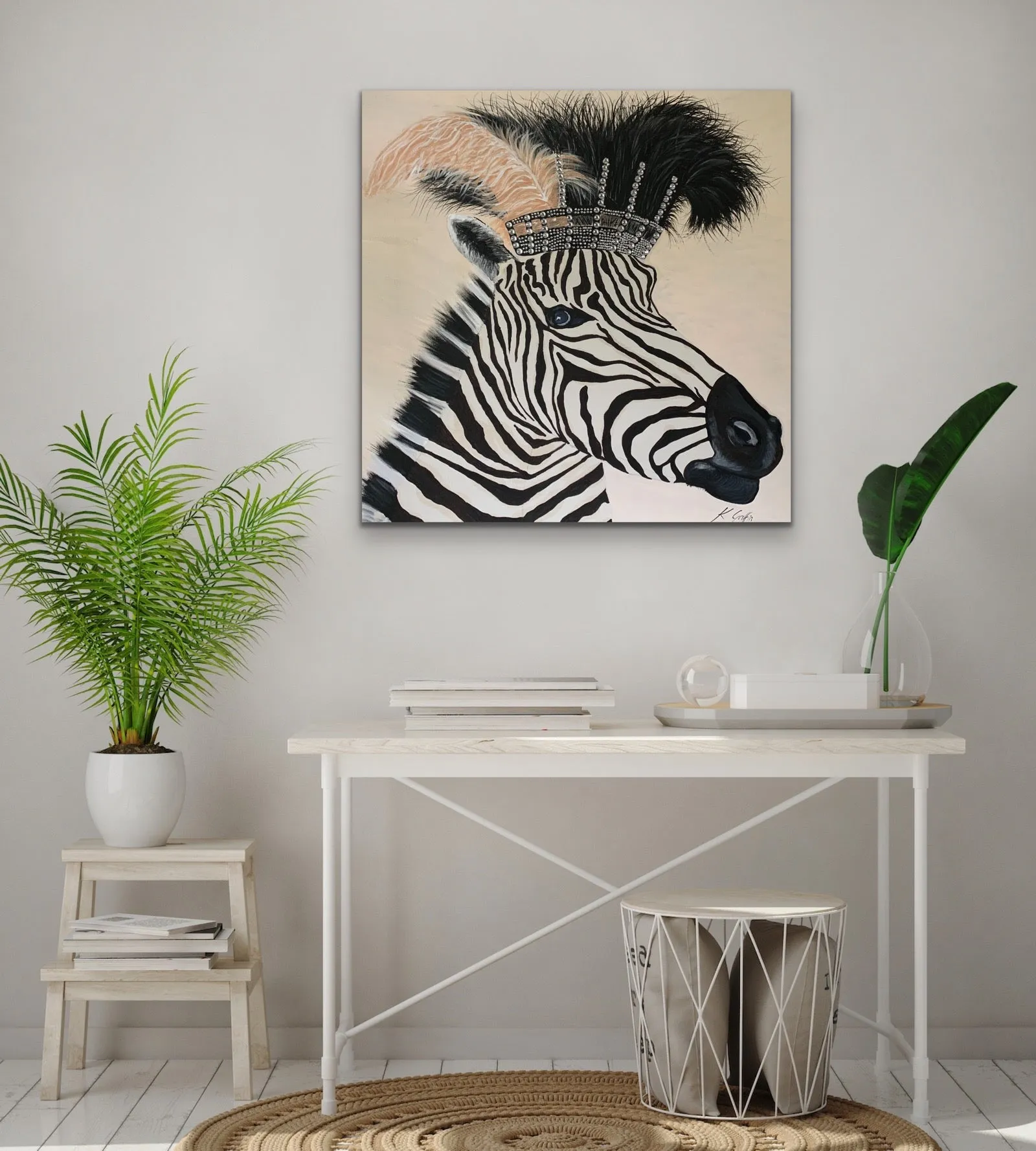 Zebra Diva In lockdown Original Canvas